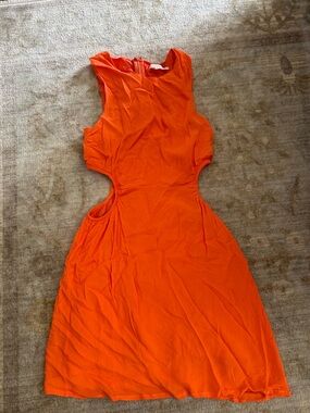 Olivaceous Bright Orange Cutout Mini Dress